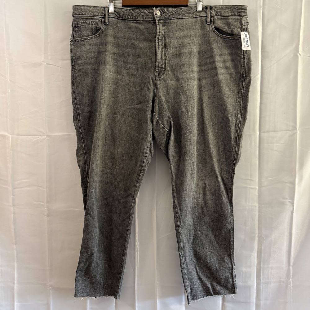 Old‎ Navy Vintage Slim High Rise Gray Raw Hem Jeans Womens Plus Size 26 New tag